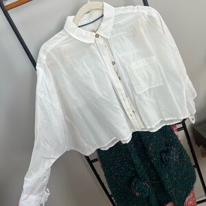 Pilcro Cream Button-Down Women's Shirt